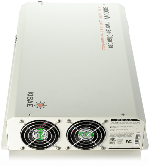 Kisae - Inverter 3000 Watt Pure Sine with Transfer Switch and 100 Amp Charger - BIC1230100